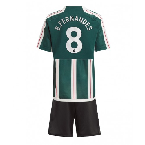 Echipament fotbal Manchester United Bruno Fernandes #8 Tricou Deplasare 2023-24 pentru copii maneca scurta (+ Pantaloni scurti)